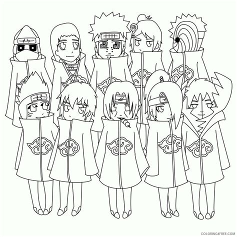 akatsuki coloriage|All Akatsuki Members Coloring Page